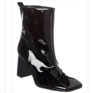 Black Patent Leather Ankle Boots